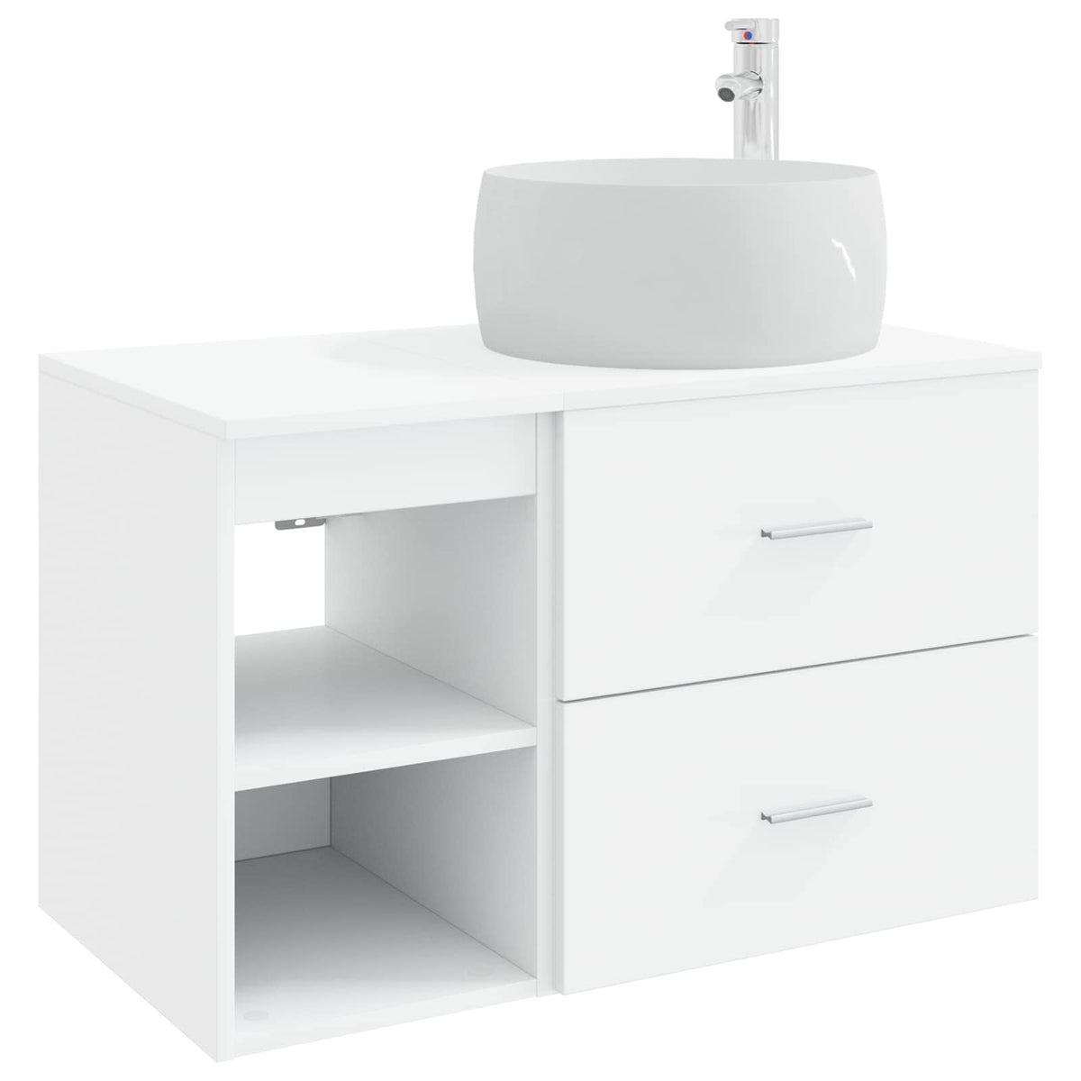 Wall-mounted Bathroom Cabinet Set 2 pcs White