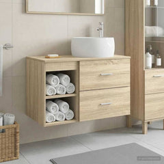 Wall-mounted Bathroom Cabinet Set 2 pcs Sonoma oak