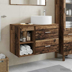 Bathroom Cabinet Set 2 pcs 79.5 x 44.5 x 80 cm Old wood