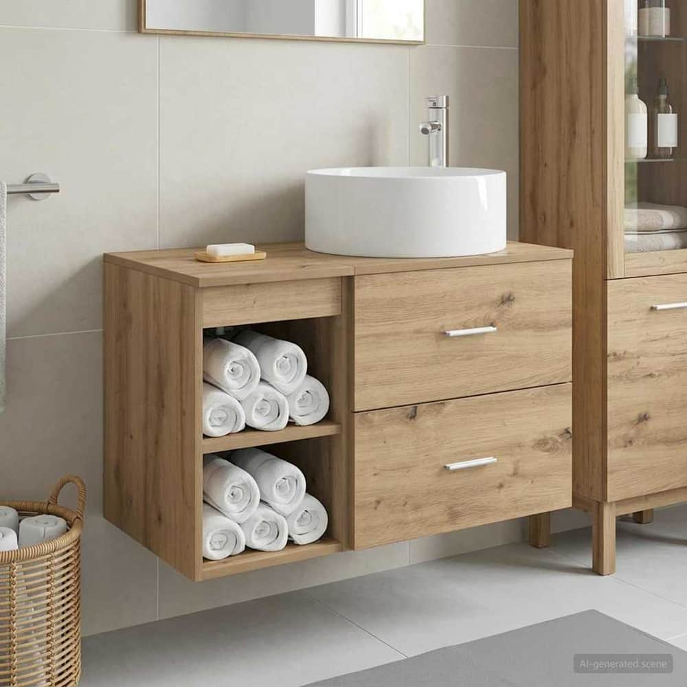 Bathroom Cabinet Set 2 pcs 79.5 x 44.5 x 80 cm Artisan oak