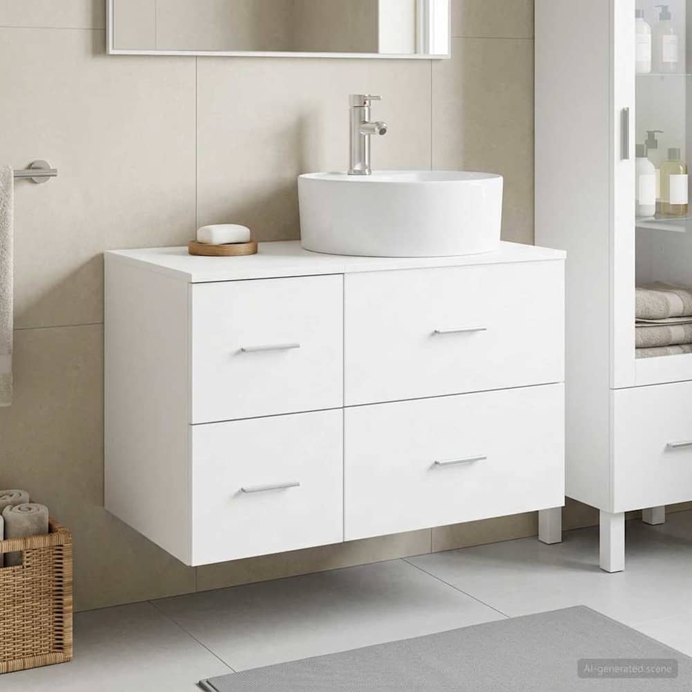 Bathroom Cabinet Set 2 pcs 79.5 x 44.5 x 82 cm White