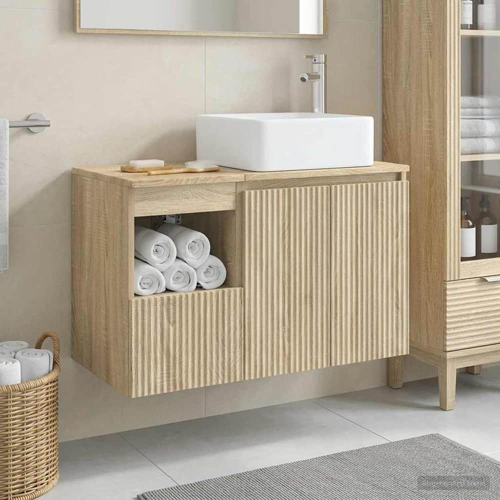 Bathroom Cabinet Set 2 pcs 79.5 x 41 x 80 cm Sonoma oak
