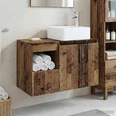 Bathroom Cabinet Set 2 pcs 83 x 35 x 80 cm Old wood