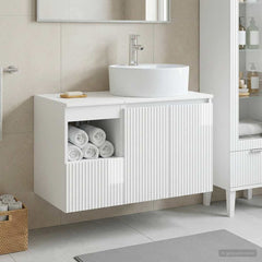 Bathroom Cabinet Set 2 pcs 79.5 x 44.5 x 82 cm High gloss white