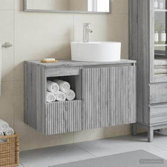 Bathroom Cabinet Set 2 pcs 79.5 x 44.5 x 82 cm Grey sonoma