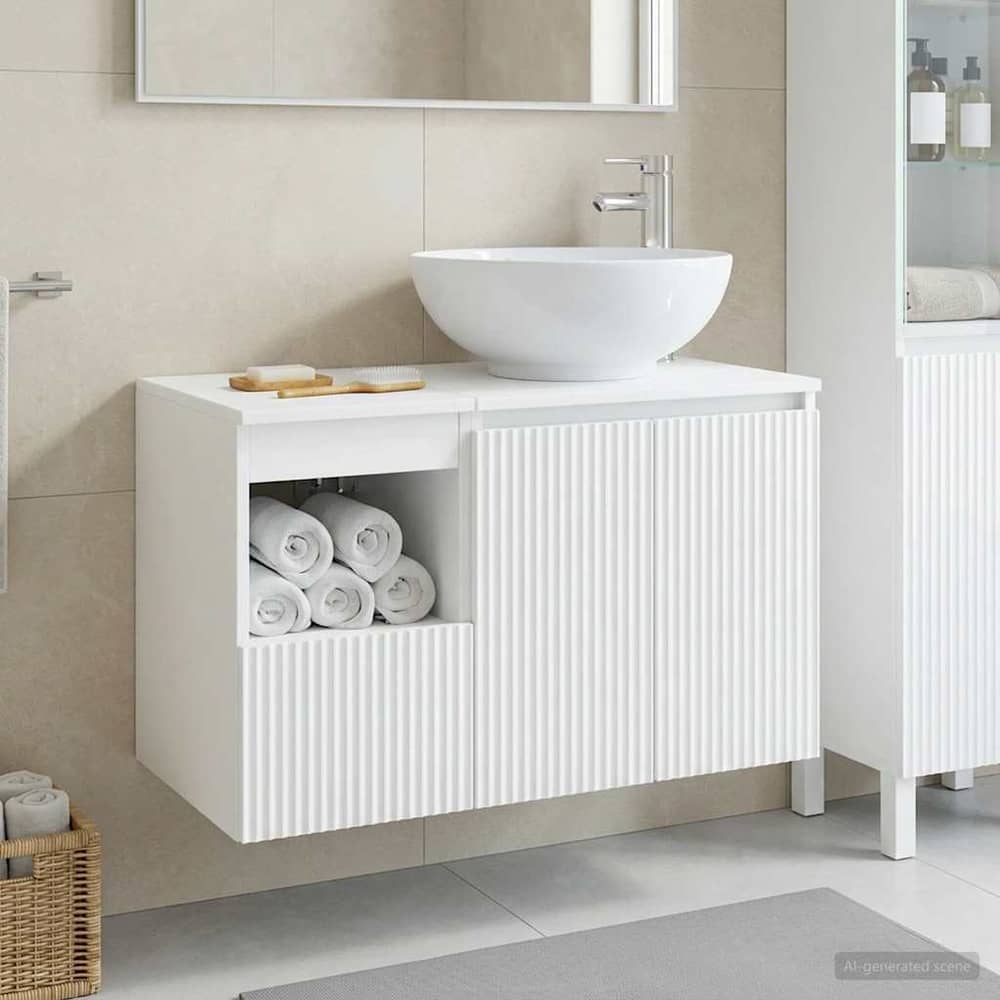 Bathroom Cabinet Set 2 pcs 79.5 x 44.5 x 80 cm High gloss white