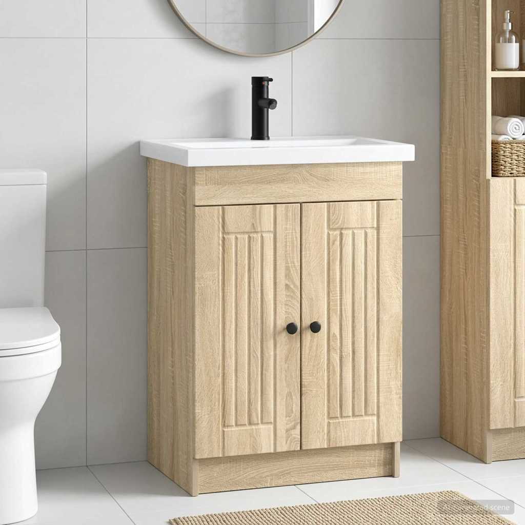 Bathroom Furniture Depth 37.5 cm Sonoma oak 56 cm