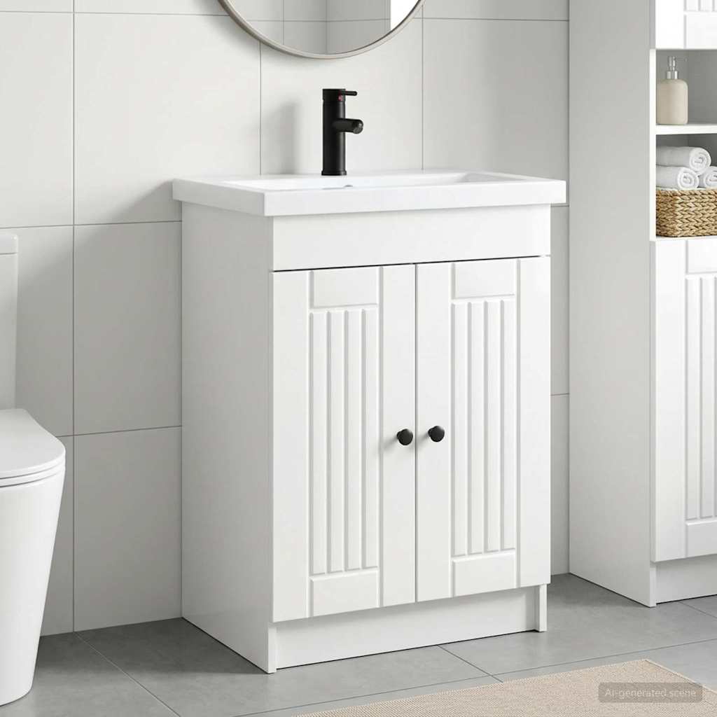 Bathroom Furniture Depth 37.5 cm High gloss white 56 cm
