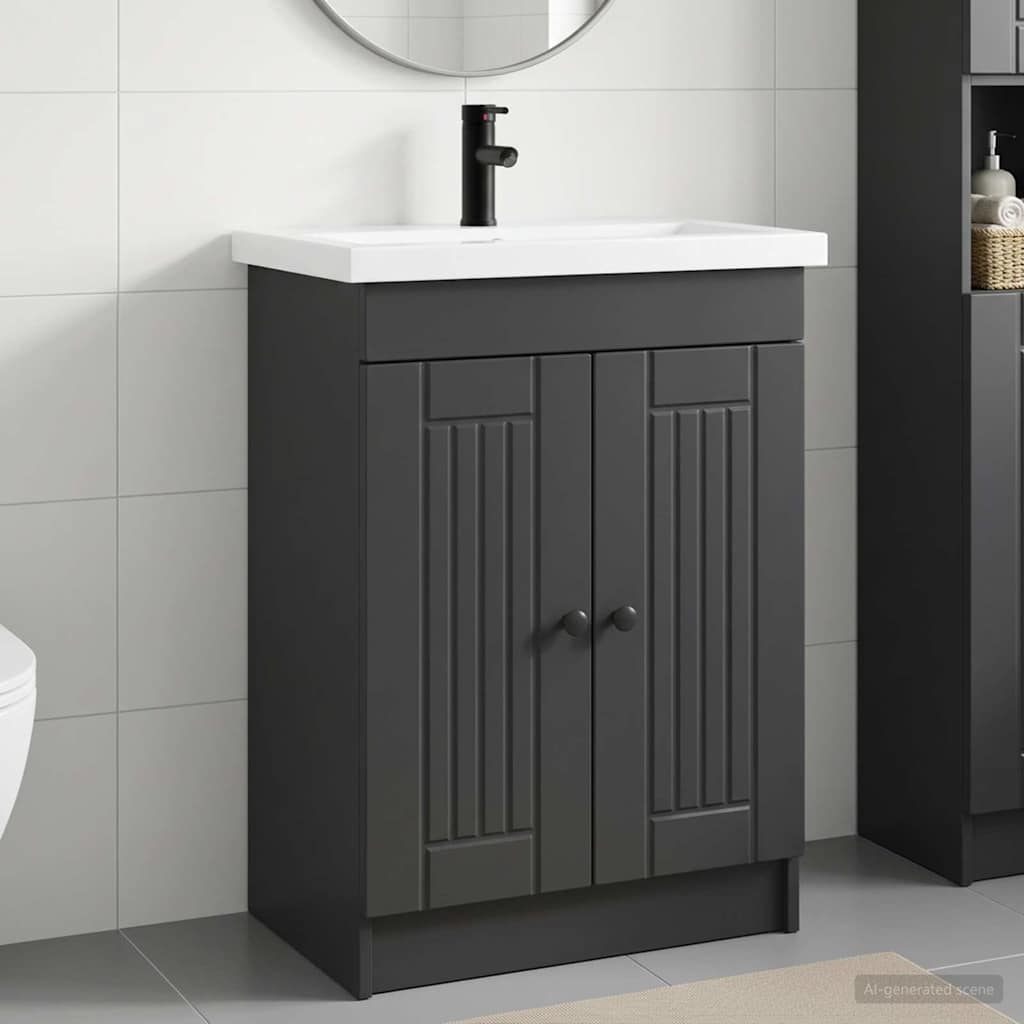 Bathroom Furniture Depth 37.5 cm Black 78.5 cm