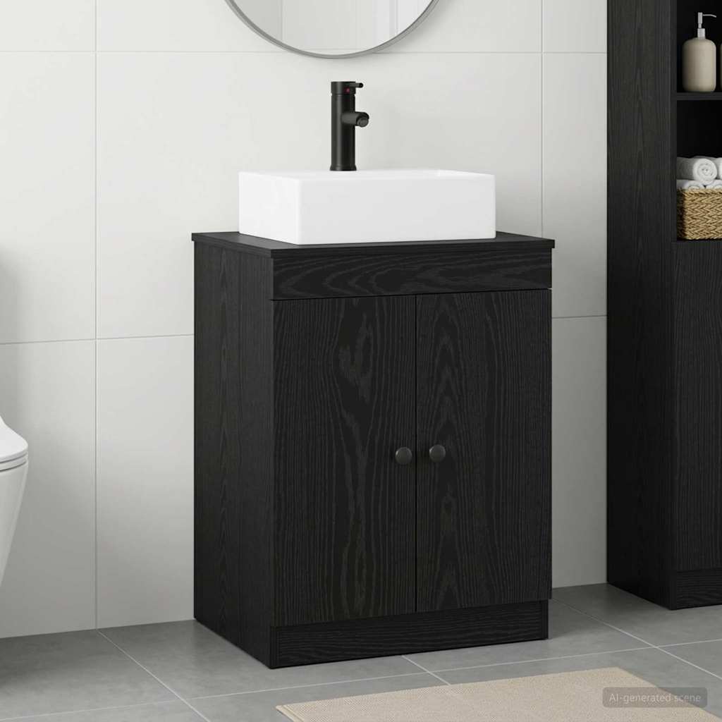 Bathroom Sink Cabinet 54 x 41 x 99.5 cm Black oak