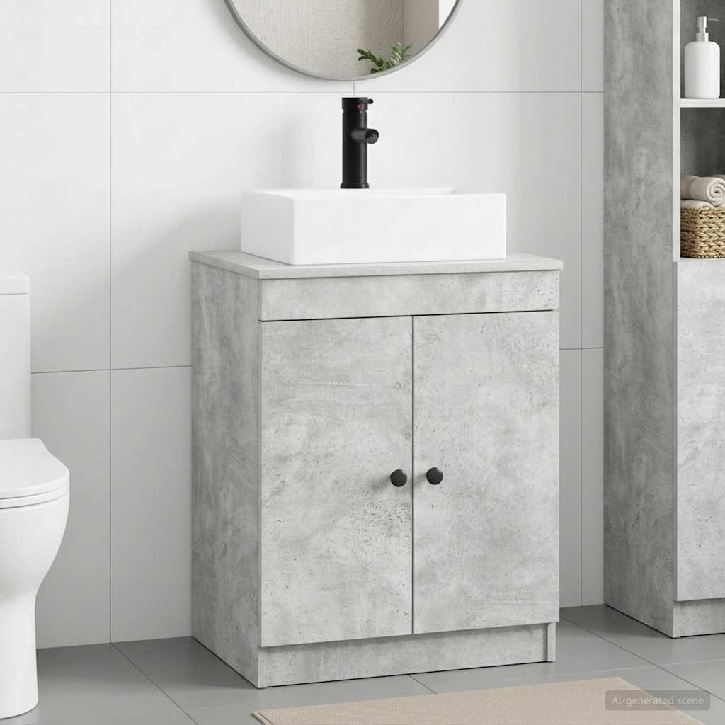 Bathroom Sink Cabinet 54 x 41 x 99.5 cm Concrete grey