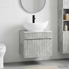 Bathroom Sink Cabinet 59 x 44.5 x 80 cm Concrete grey