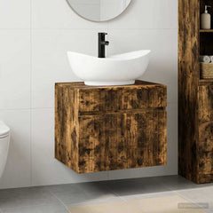 Bathroom Sink Cabinet 59 x 44.5 x 80 cm Smoked oak