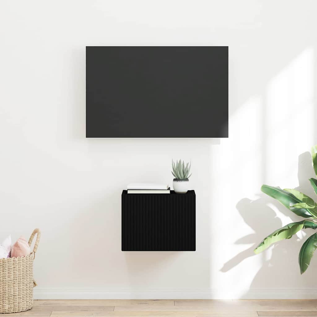 vidaXL TV Wall Cabinet 39 x 31 x 29.5 cm Black Engineered Wood 1
