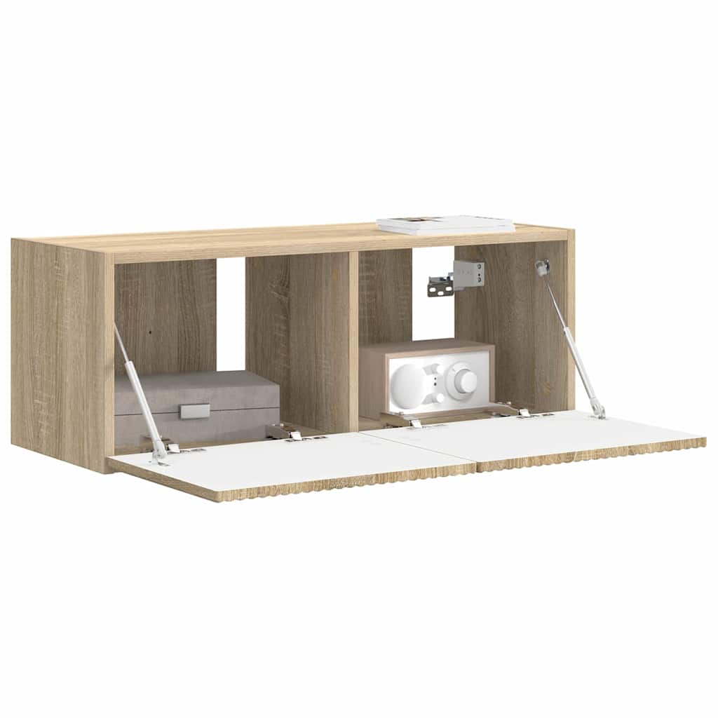 vidaXL TV Wall Cabinet 78.5 x 31 x 29.5 cm Sonoma Engineered Wood 3