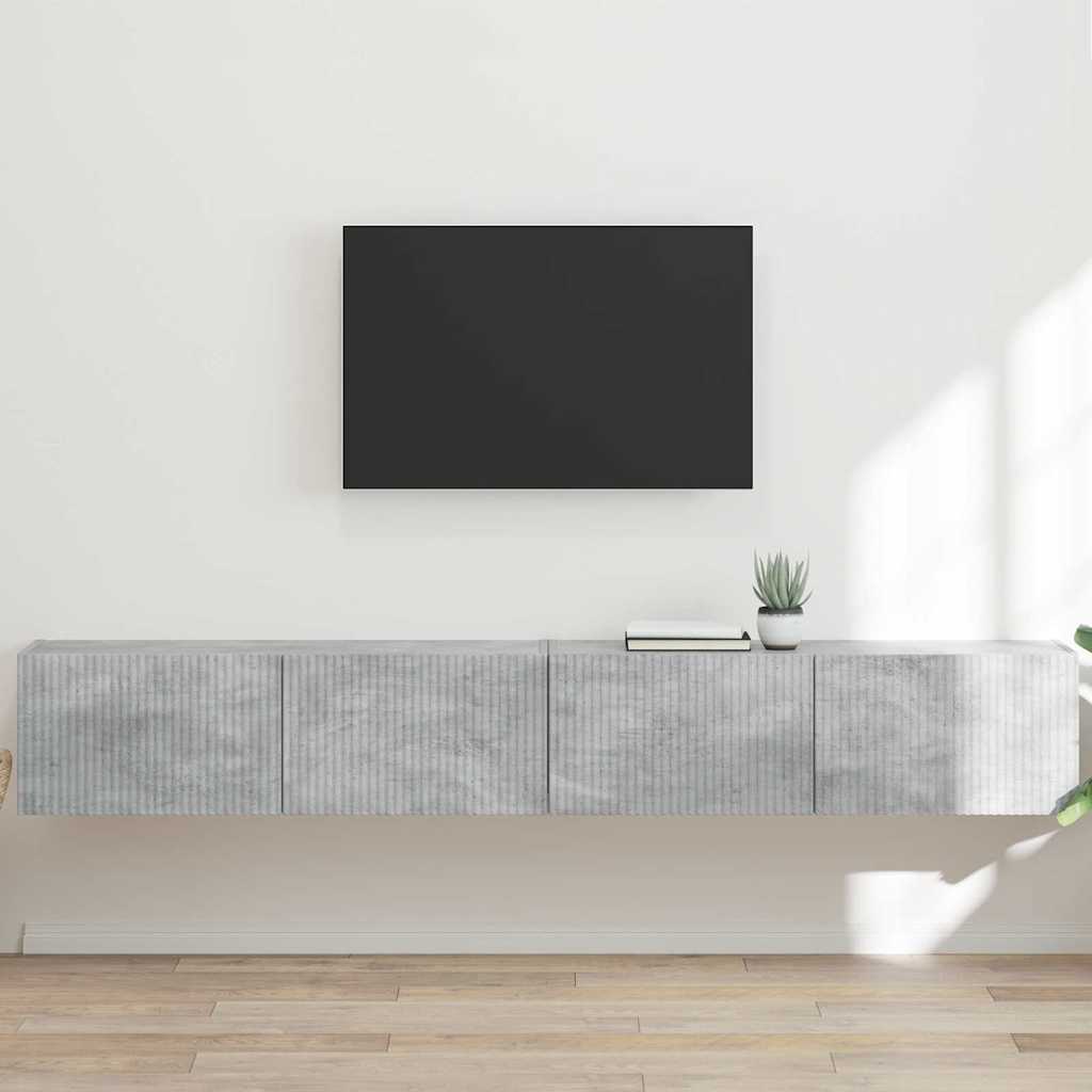 TV Wall Cabinet Engineered Wood 2 pcs 98 x 31 x 29.5 cm Concrete grey