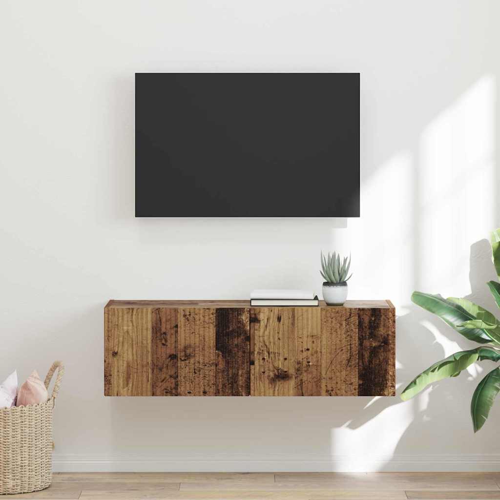 TV Wall Cabinet Engineered Wood 98 x 31 x 29.5 cm Old wood