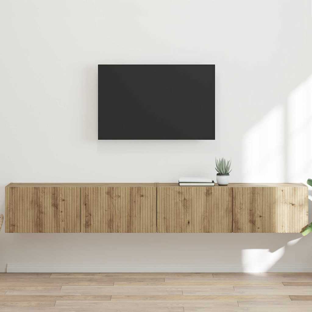 TV Wall Cabinet Engineered Wood 2 pcs 98 x 31 x 29.5 cm Artisan oak