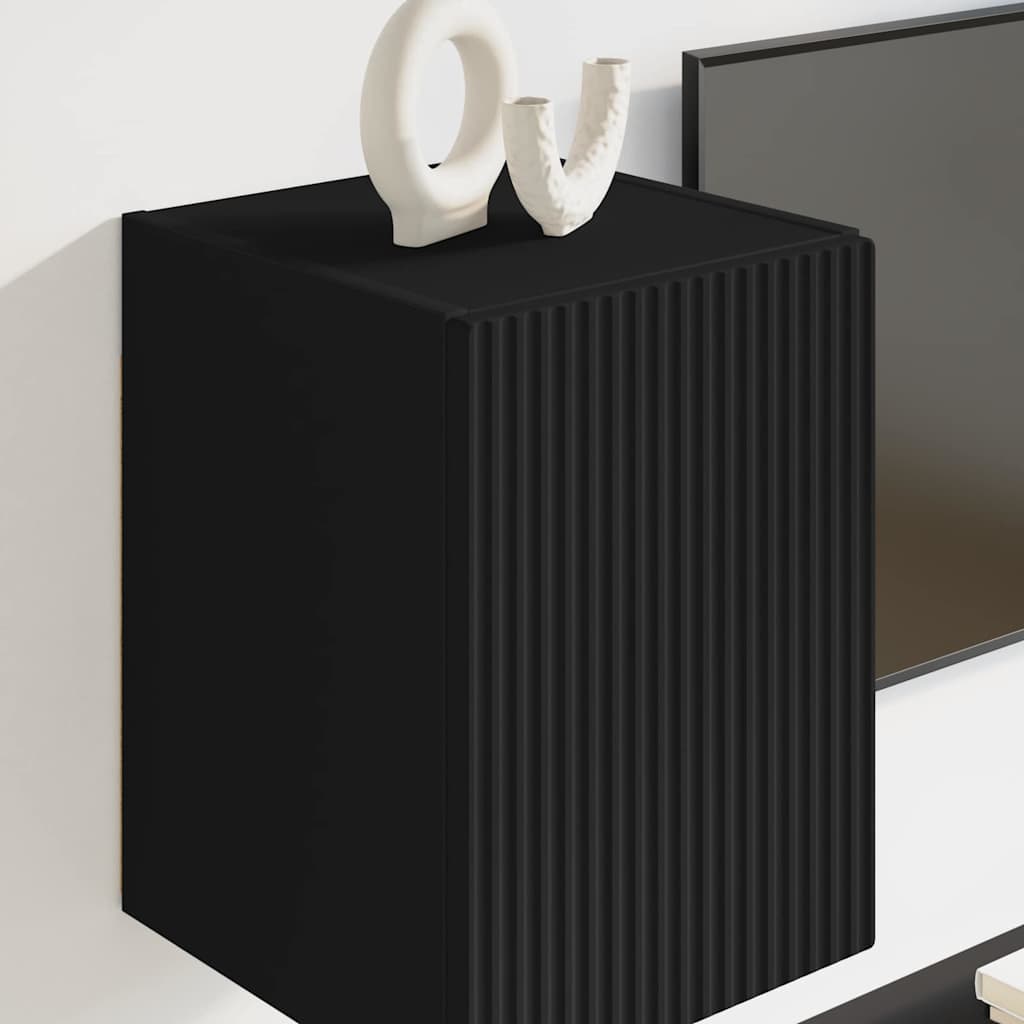 vidaXL TV Wall Cabinet 30 x 31 x 40 cm Black Engineered Wood 4