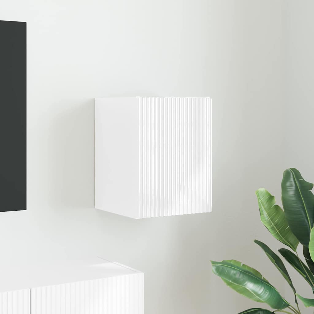vidaXL TV Wall Cabinet 30 x 31 x 40 cm Gloss White Engineered Wood 1