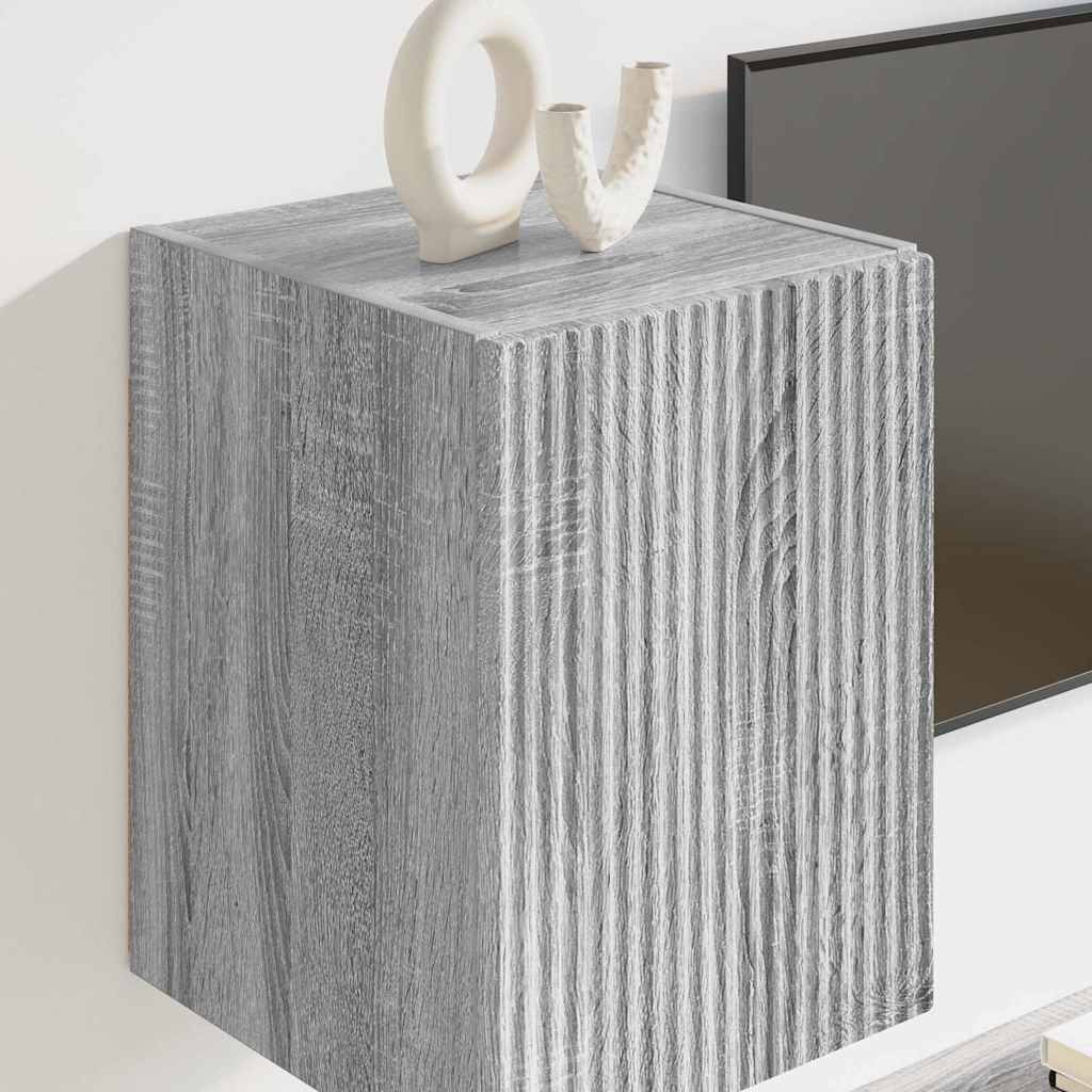 vidaXL TV Wall Cabinet 30 x 31 x 40 cm Grey Sonoma Engineered Wood 4
