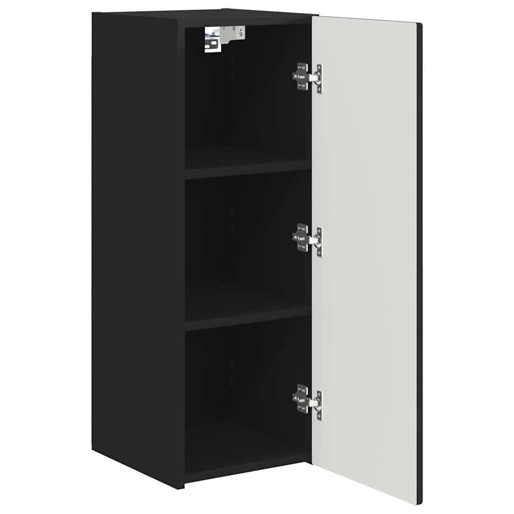 vidaXL TV Wall Cabinet 30 x 31 x 80 cm Black Engineered Wood 5