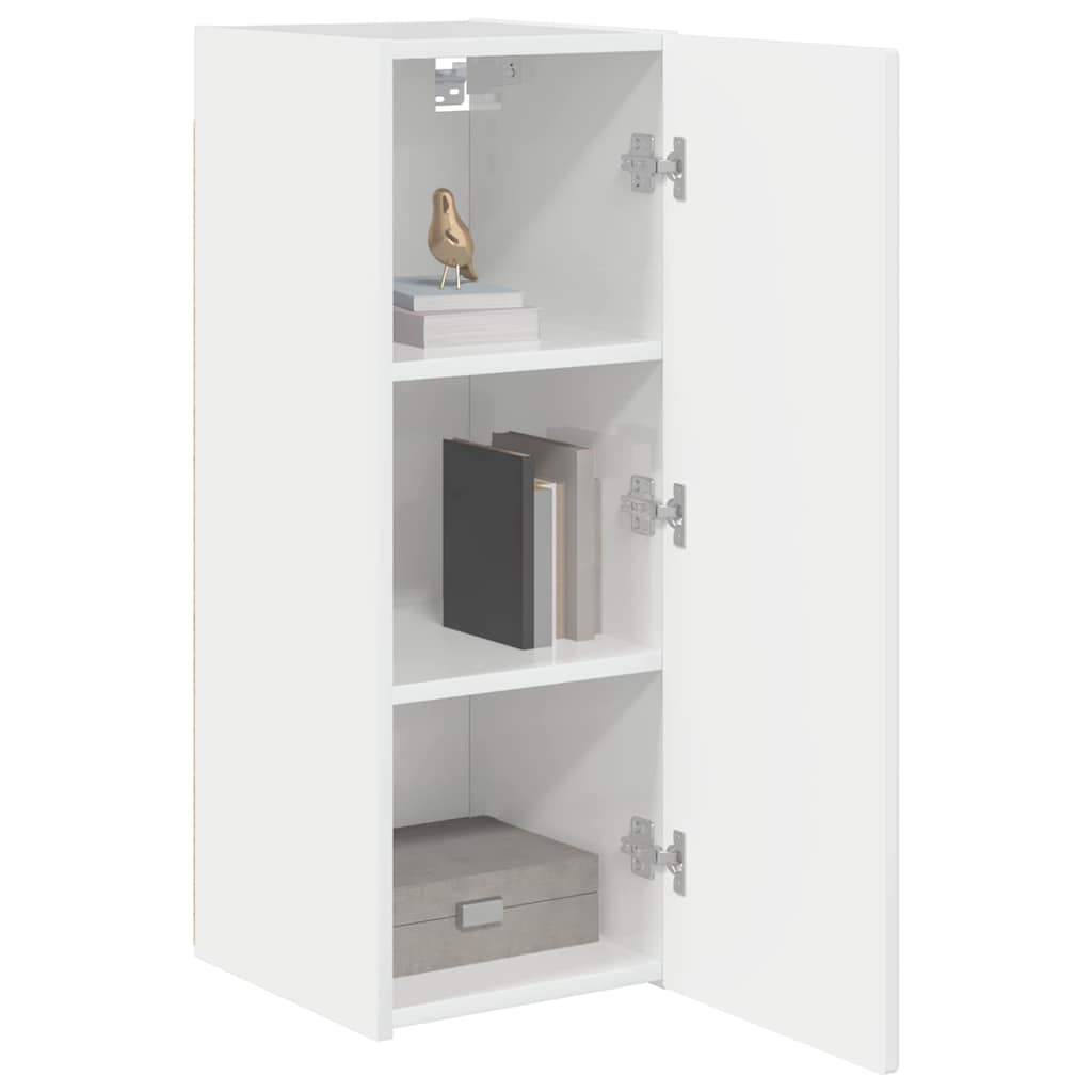 vidaXL TV Wall Cabinet 30 x 31 x 80 cm Gloss White Engineered Wood 3