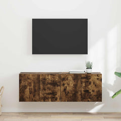 TV Wall Cabinet Engineered Wood 2 pcs Smoked oak