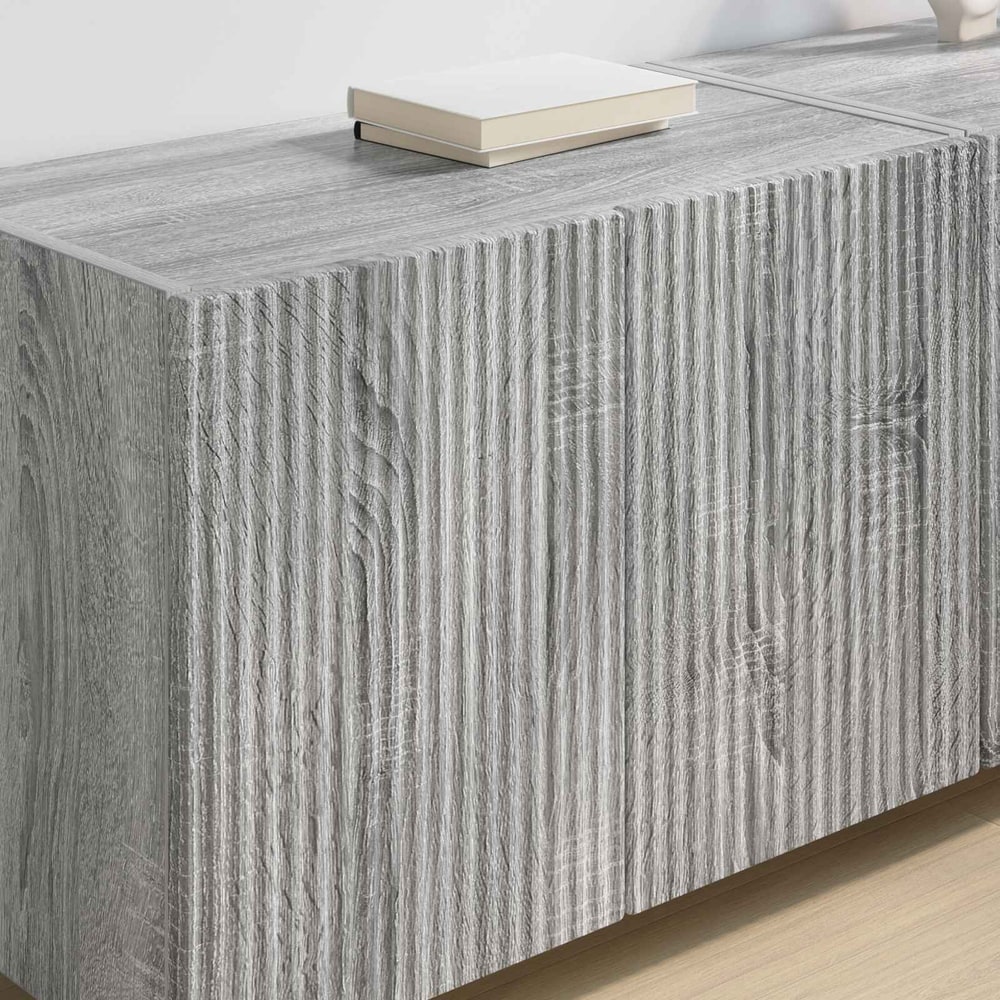 TV Wall Cabinet Engineered Wood 2 pcs Grey sonoma