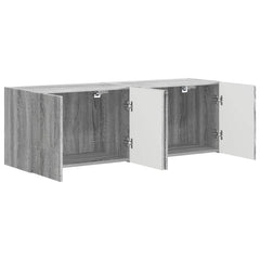 TV Wall Cabinet Engineered Wood 2 pcs Grey sonoma