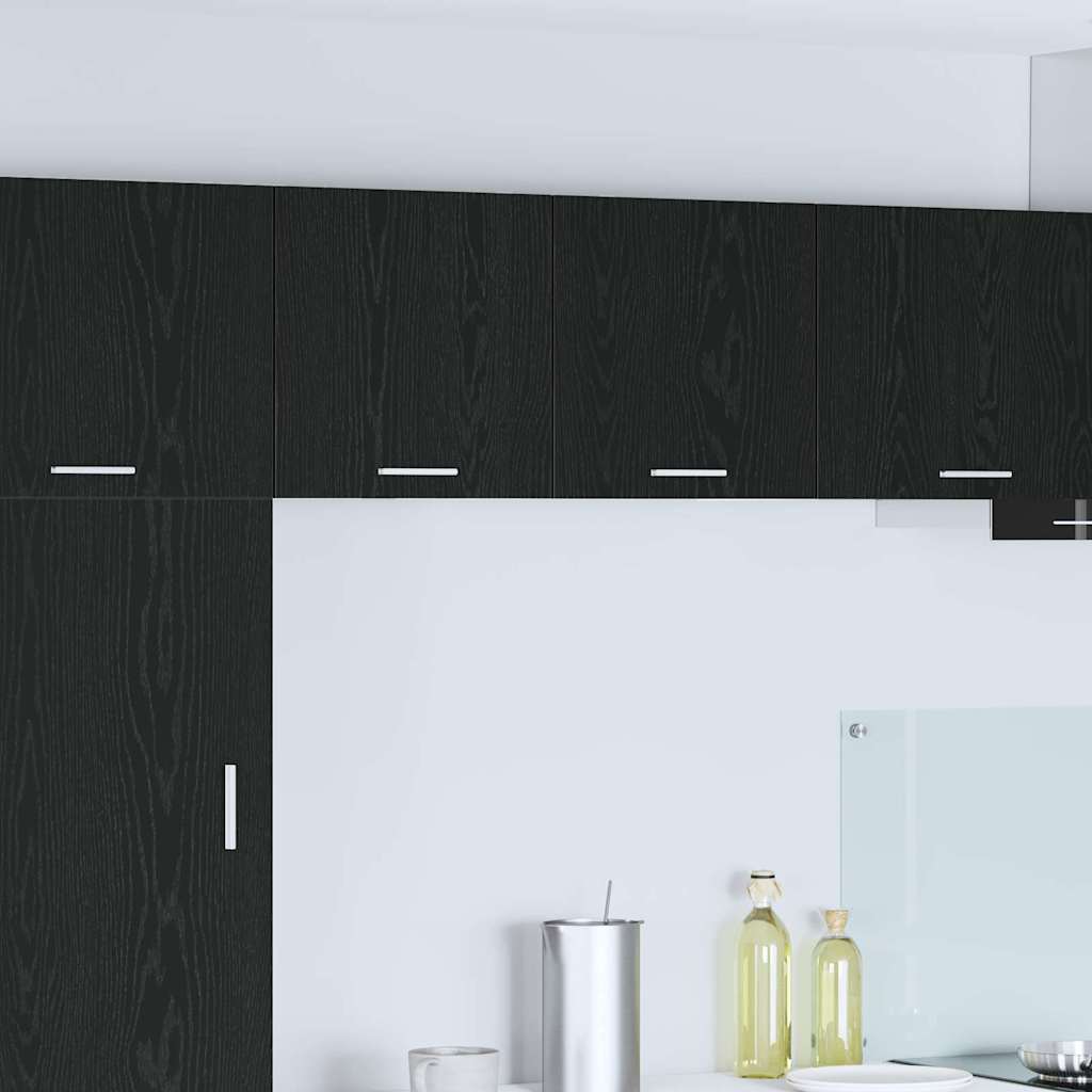 vidaXL Hanging Cabinet Black Oak and White 40 x 31 x 40 cm 1