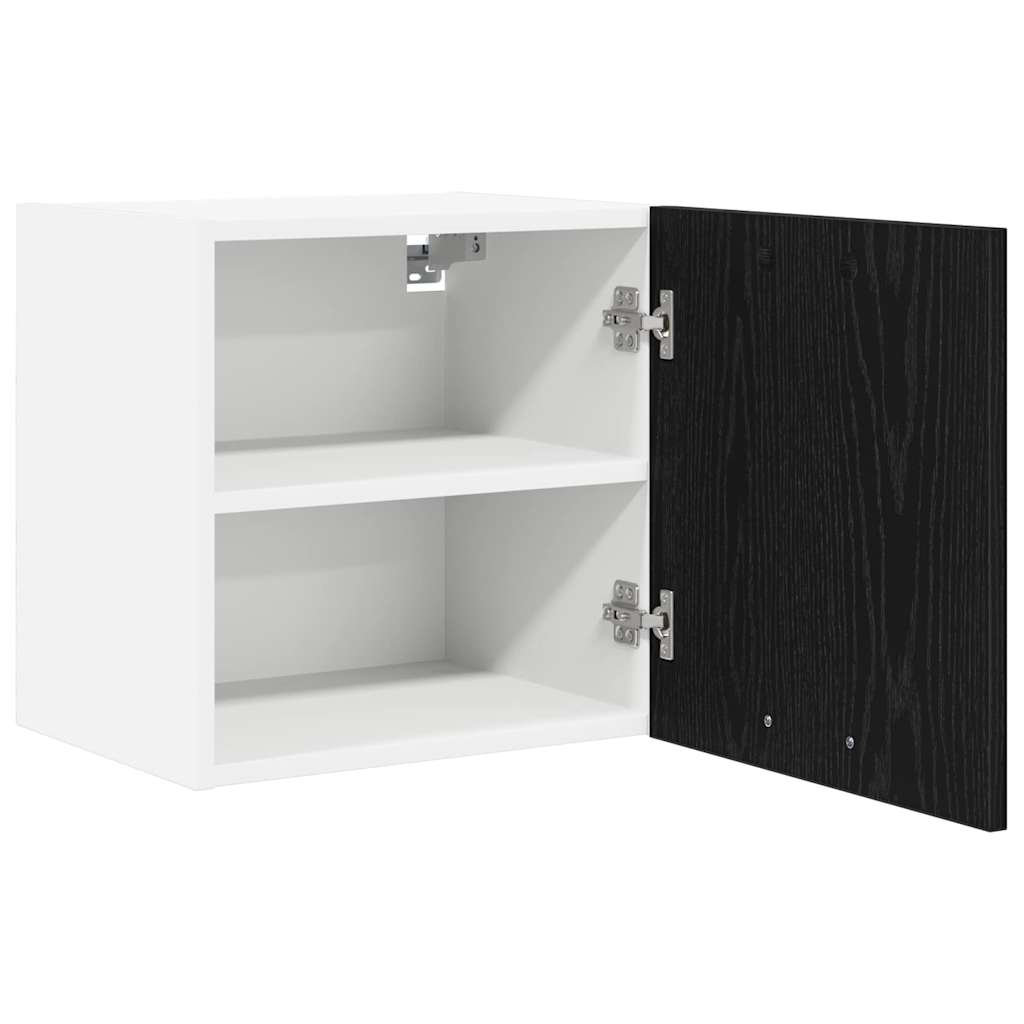vidaXL Hanging Cabinet Black Oak and White 40 x 31 x 40 cm 5