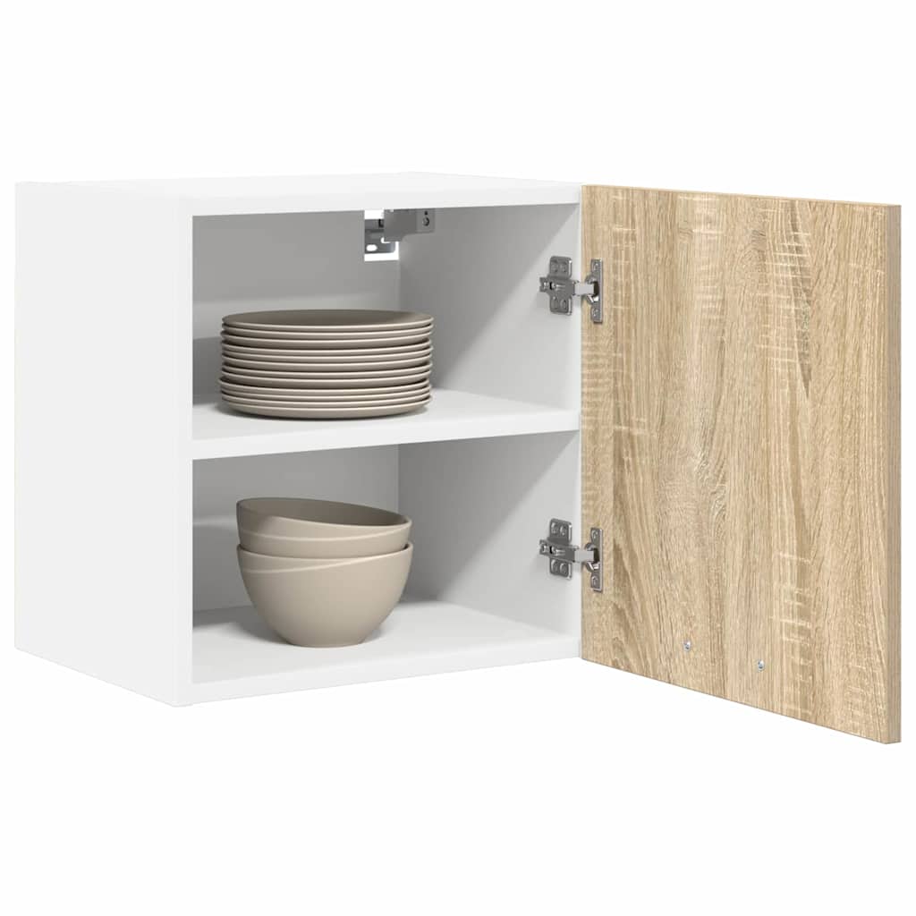 vidaXL Hanging Cabinet Sonoma Oak and White 40 x 31 x 40 cm 3