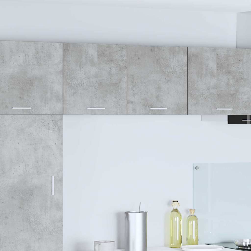 vidaXL Hanging Cabinet 2 pcs Concrete Grey and White Engineered Wood 1