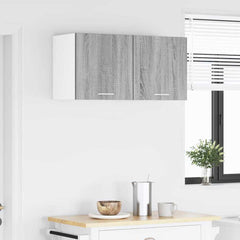 vidaXL Hanging Cabinet 2 pcs Grey Sonoma and White Engineered Wood 4
