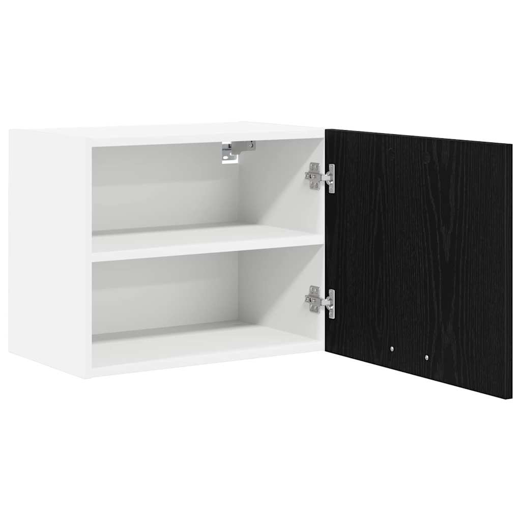 vidaXL Hanging Cabinet Black Oak and White 50 x 31 x 40 cm 5