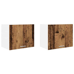 vidaXL Hanging Cabinet 2 pcs Old Wood and White Engineered Wood 2