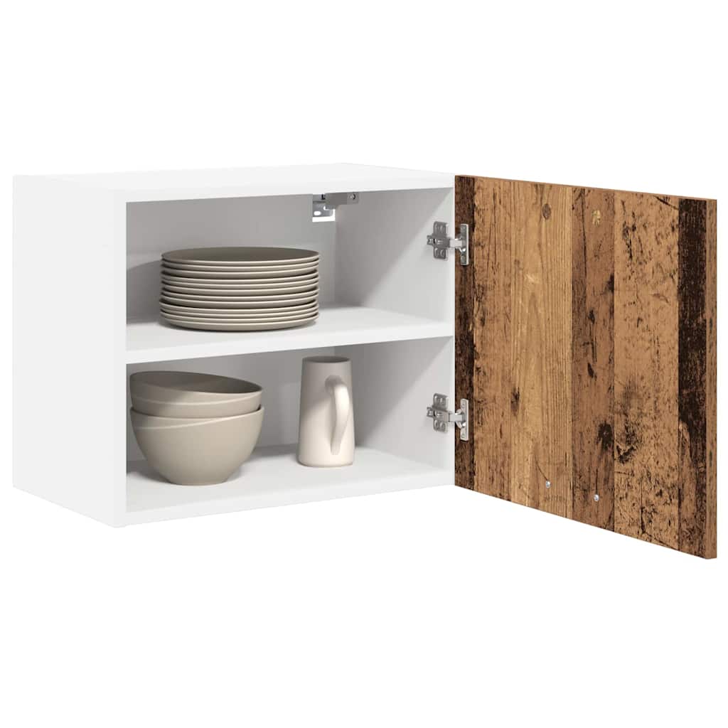 vidaXL Hanging Cabinet 2 pcs Old Wood and White Engineered Wood 3