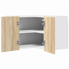 vidaXL Hanging Cabinet Sonoma Oak and White 57 x 57 x 40 cm 5