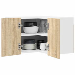 vidaXL Hanging Cabinet Sonoma Oak and White 57 x 57 x 40 cm 3