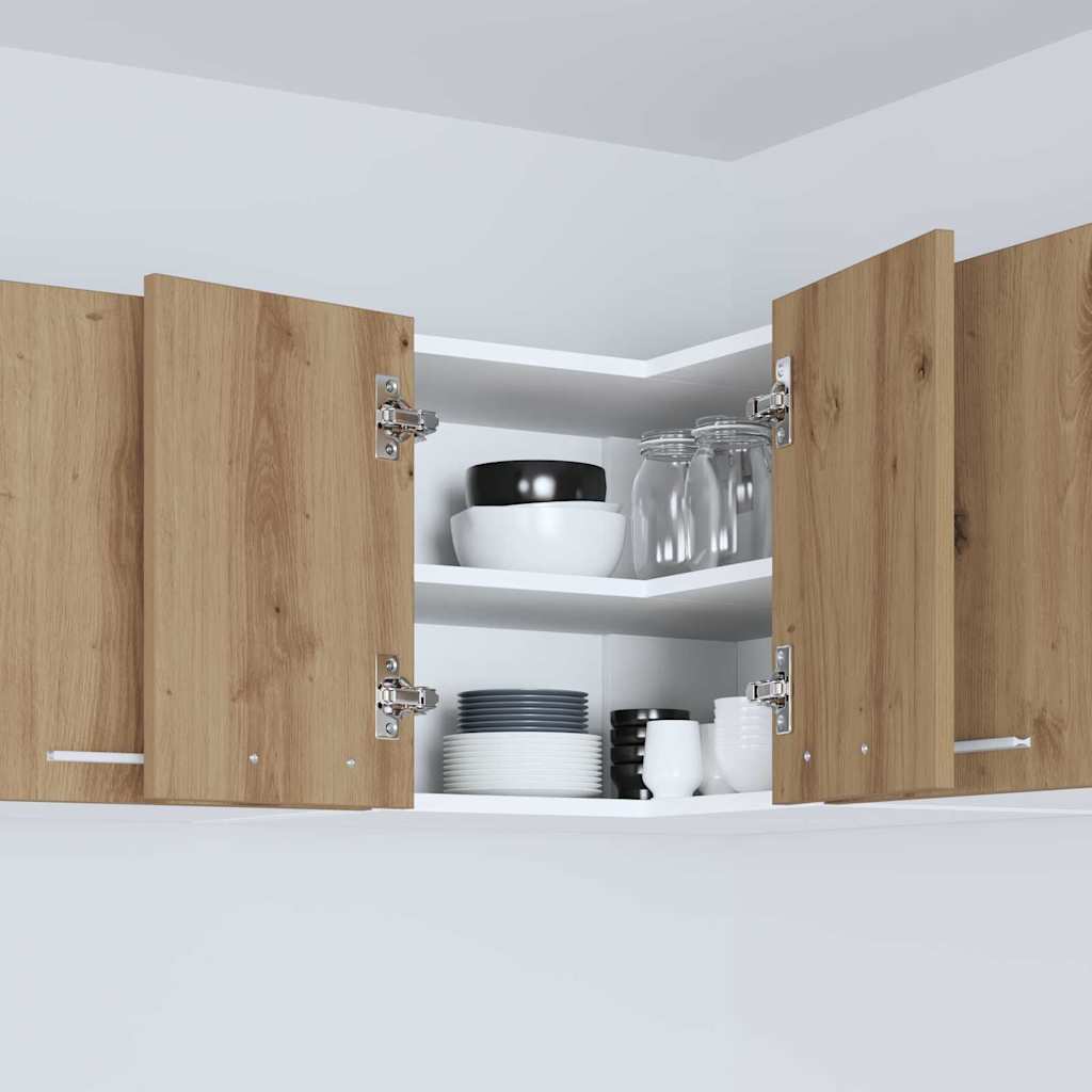 vidaXL Hanging Cabinet Artisan Oak and White 57 x 57 x 40 cm 4