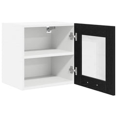 vidaXL Hanging Cabinet 2 pcs Black Oak Engineered Wood 6