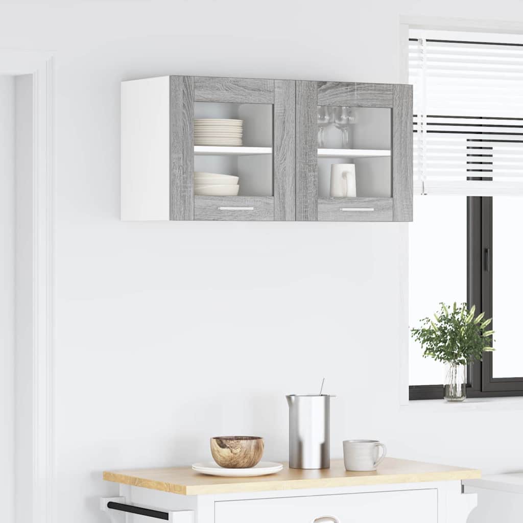 vidaXL Hanging Cabinet Grey Sonoma 40 x 31 x 40 cm Engineered Wood 4