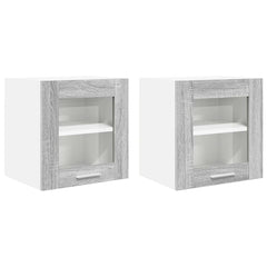 vidaXL Hanging Cabinet 2 pcs Grey Sonoma Engineered Wood 2