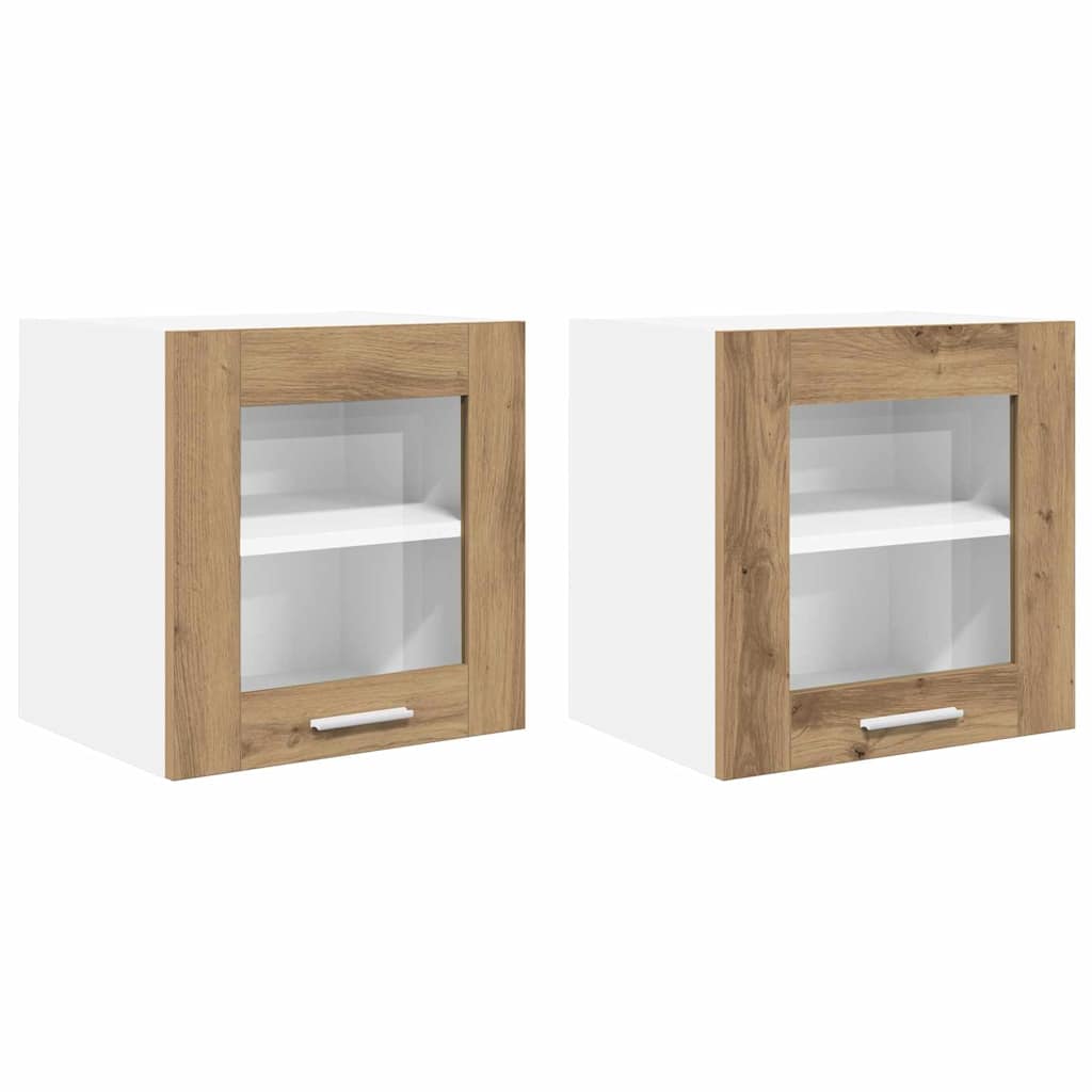 vidaXL Hanging Cabinet 2 pcs Artisan Oak Engineered Wood 2