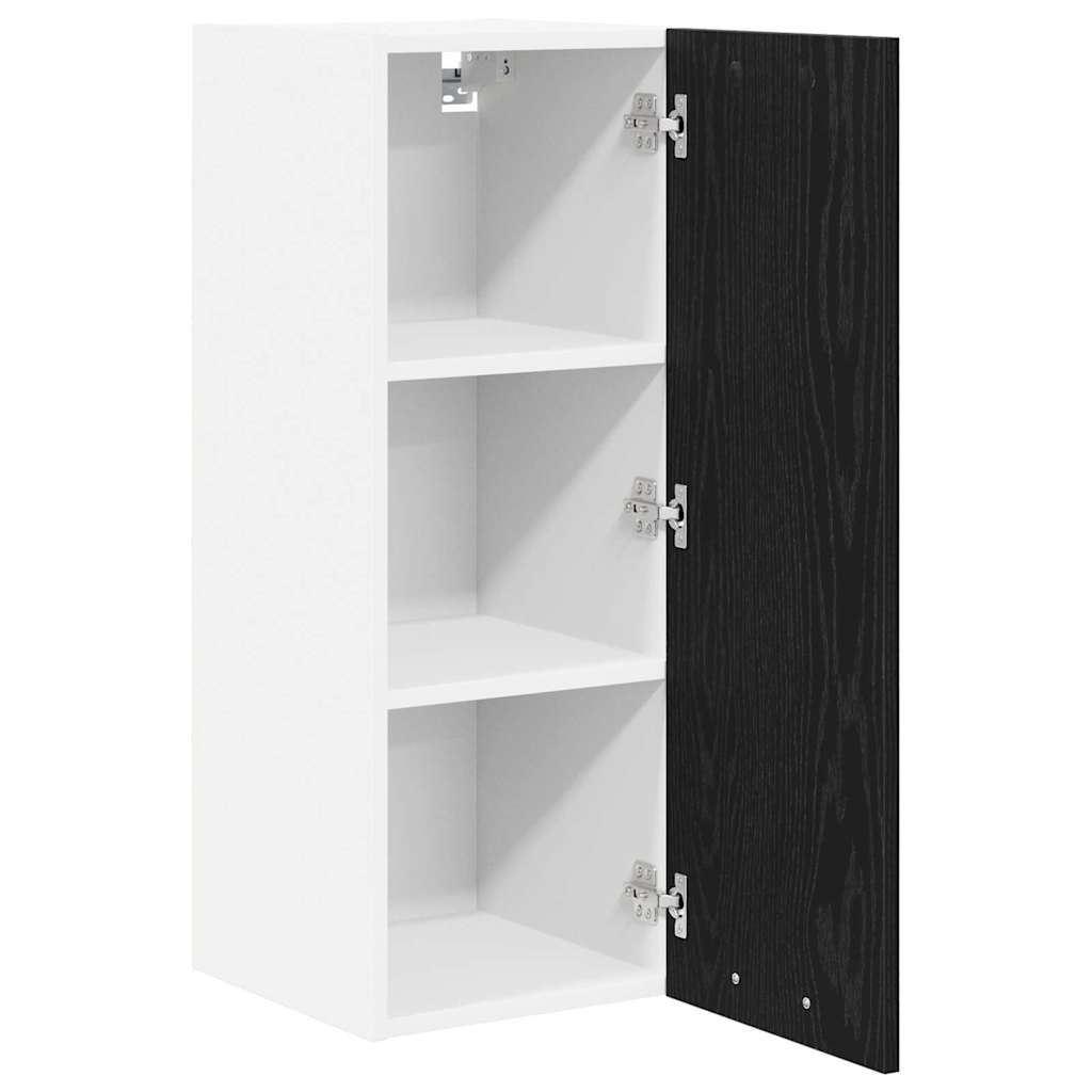 vidaXL Hanging Cabinet Black Oak and White 30 x 31 x 80 cm 5
