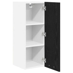 vidaXL Hanging Cabinet Black Oak and White 30 x 31 x 80 cm 5