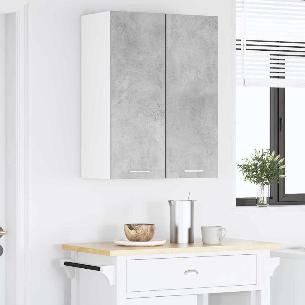 vidaXL Hanging Cabinet Concrete Grey and White 30 x 31 x 80 cm 4