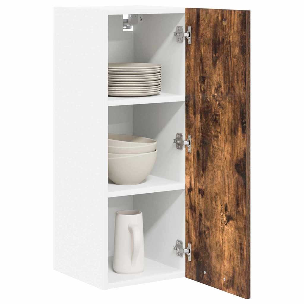 vidaXL Hanging Cabinet Smoked Oak and White 30 x 31 x 80 cm 3