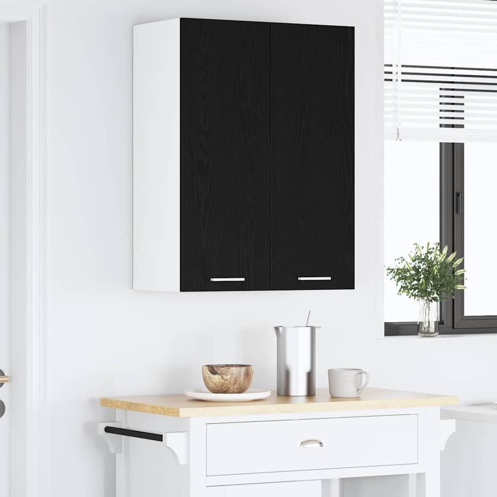 vidaXL Hanging Cabinet Black Oak 60 x 31 x 80 cm Engineered Wood 4